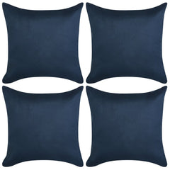 Navy Faux Suede Cushion Covers - 4 pcs - 40x40 cm