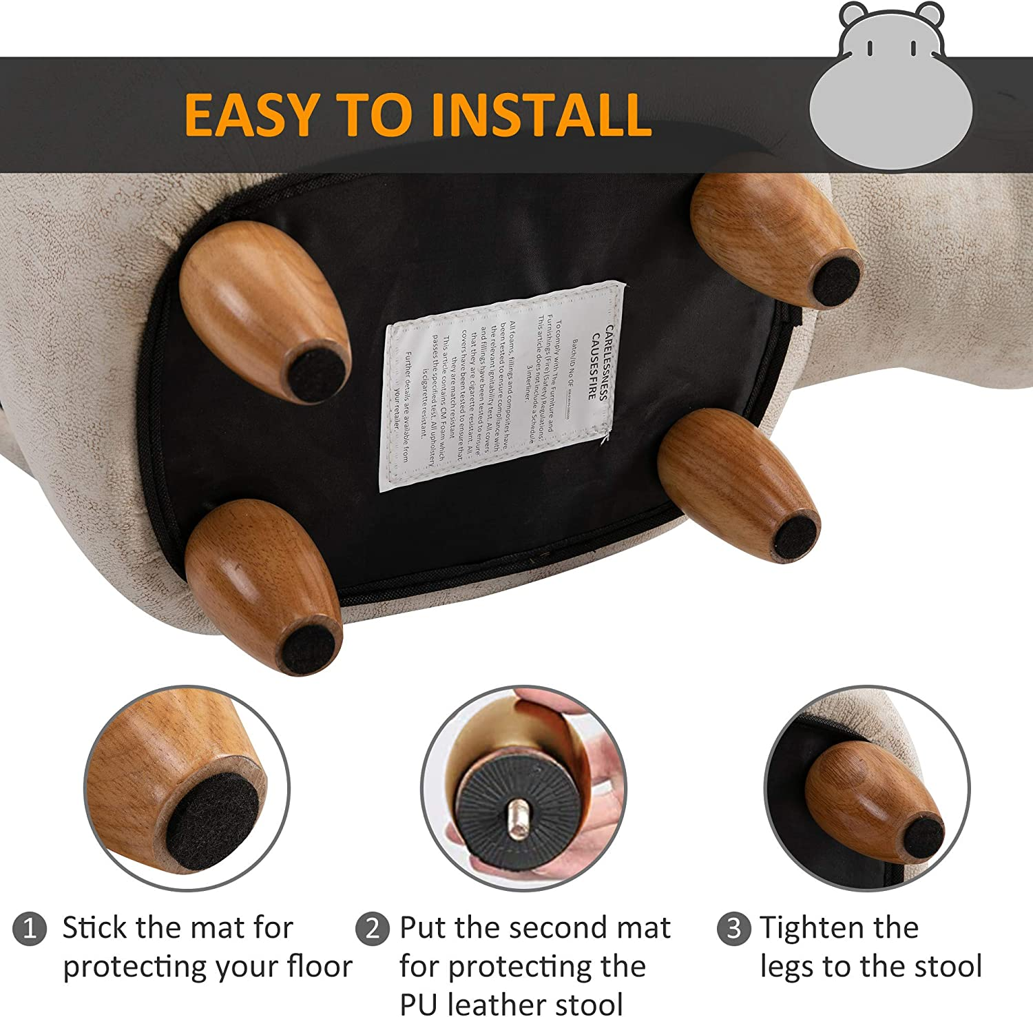 The Hippo Storage Footstool