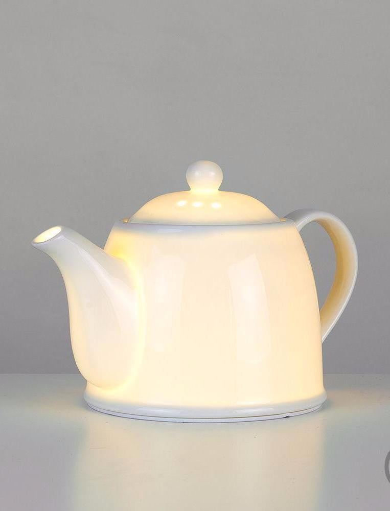 Shabby Chic White Teapot Lamp