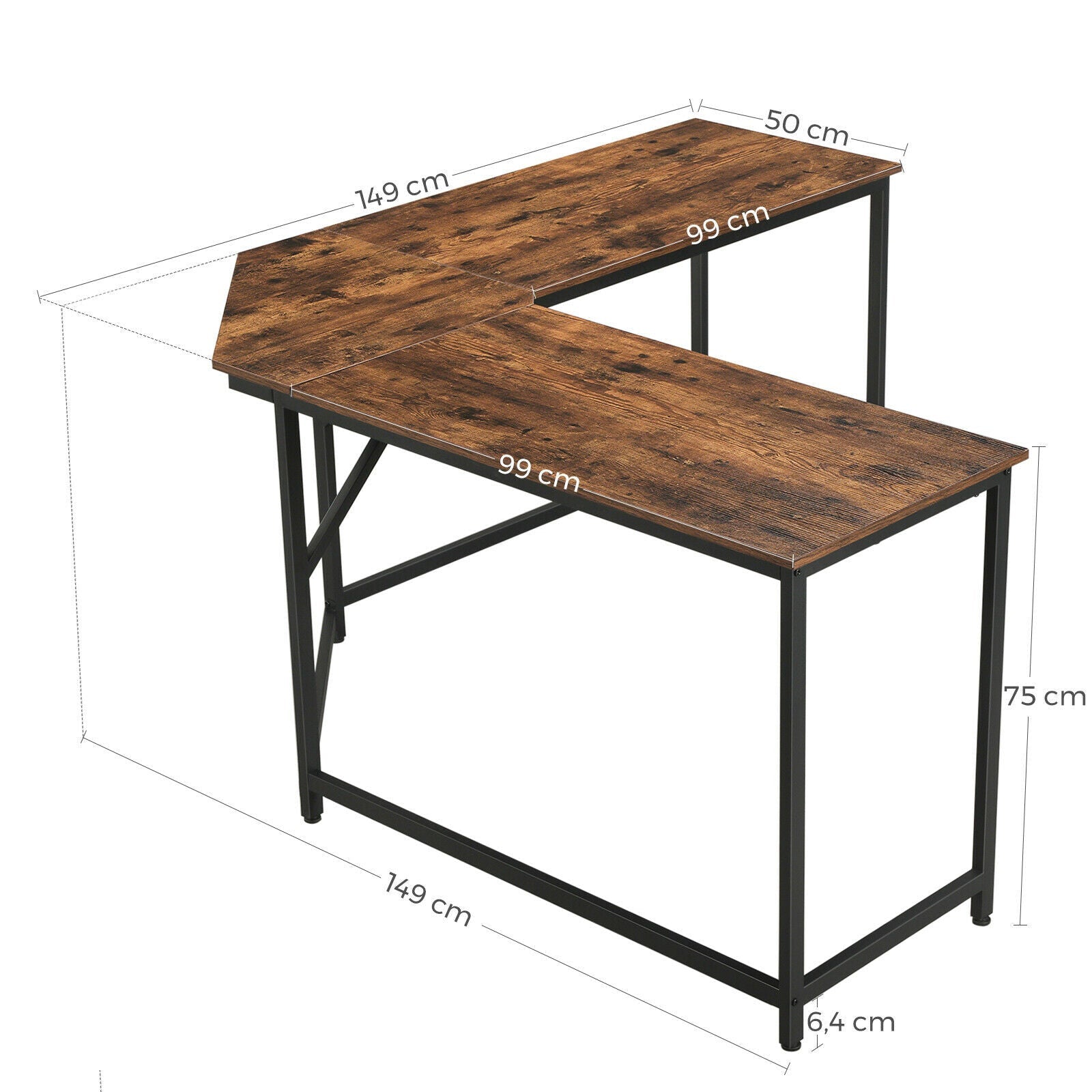 Rustic L-Shaped Corner Desk