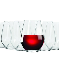 Set of 6 Stemless Red Wine Glasses - 540 ml