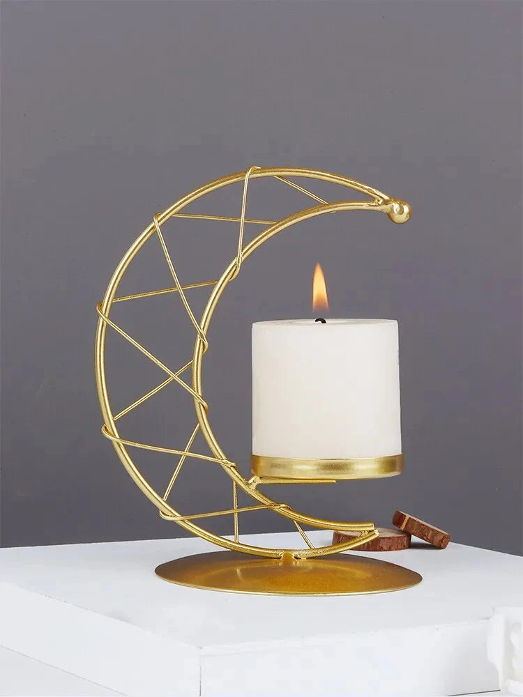 Metal Moon Candle Holder