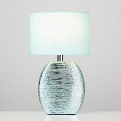 Duck Egg Blue Metallic Ceramic Lamp