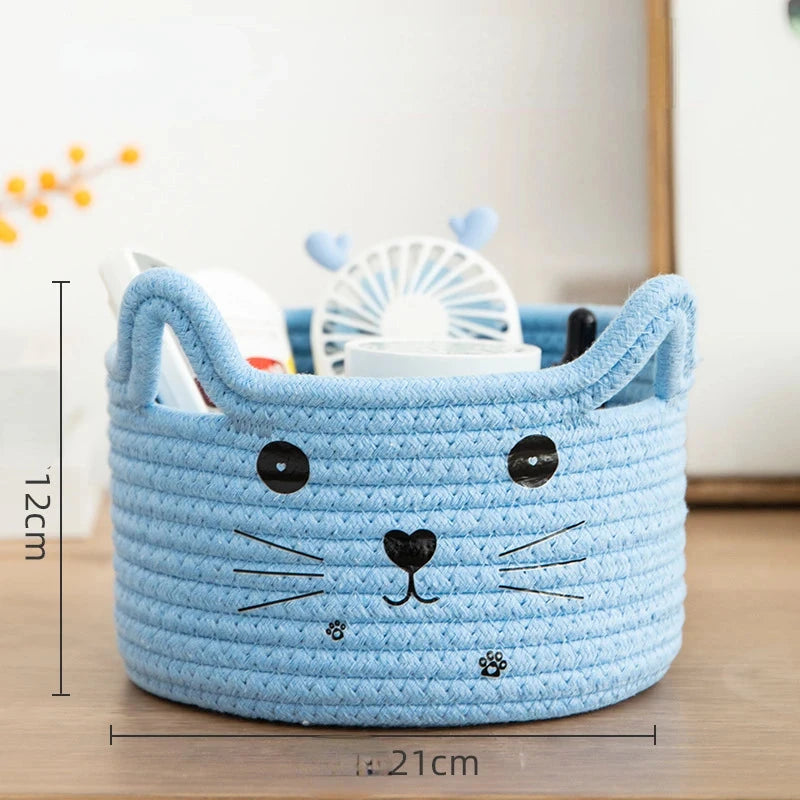 Hand Woven Cat Storage Basket