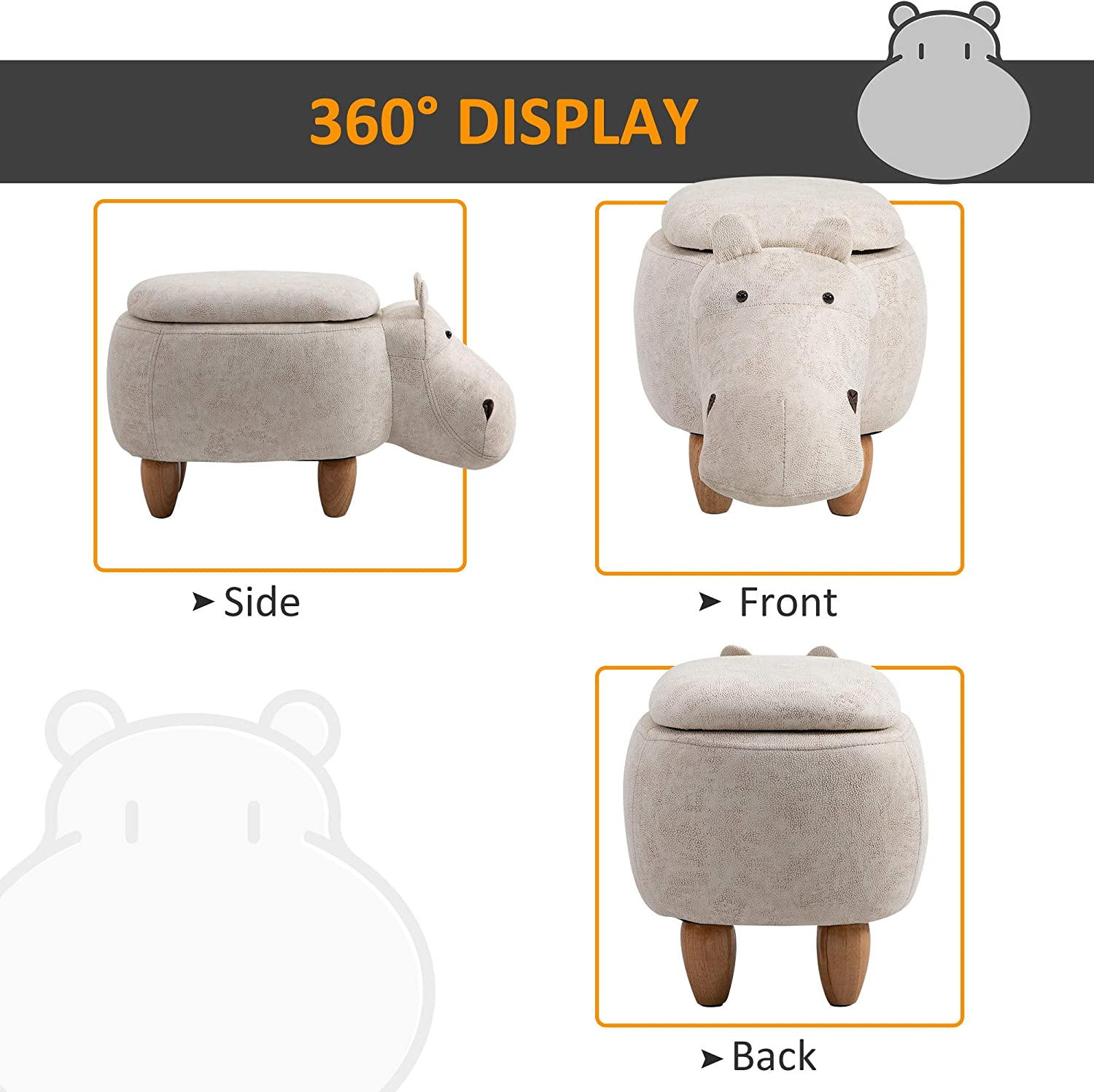 The Hippo Storage Footstool