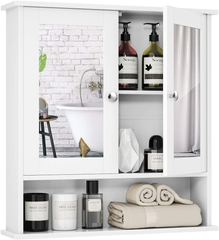 White Wall Mounted Mirror Cabinet