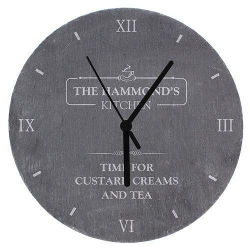 Personalised Kitchen Slate Clock