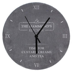 Personalised Kitchen Slate Clock