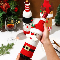 Knitted Christmas Wine Bottle Covers