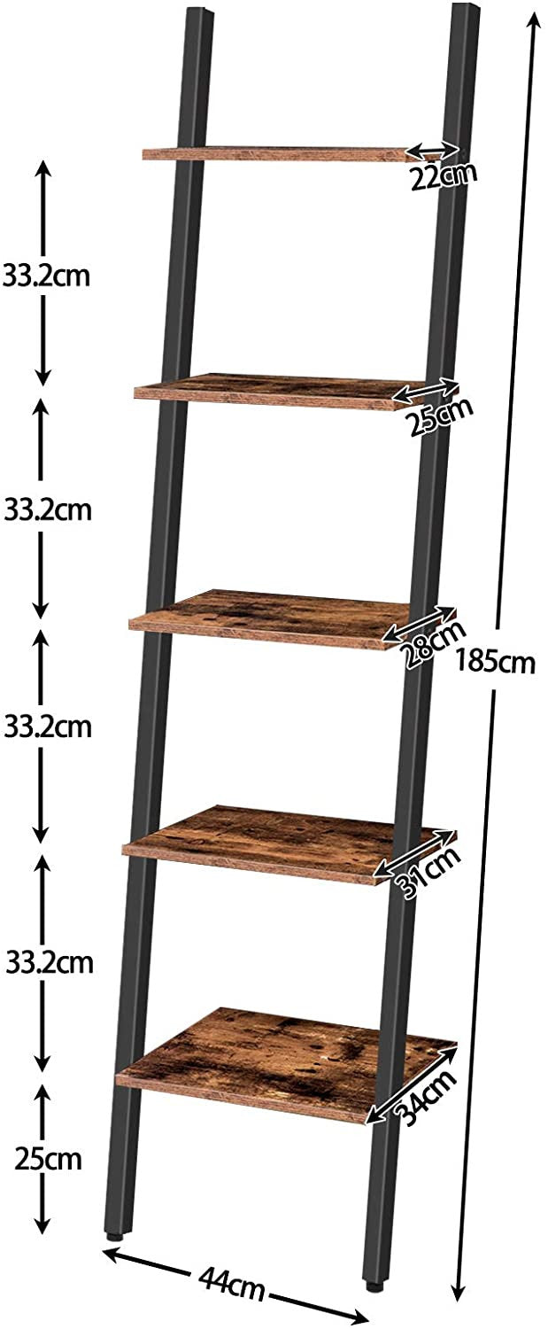 Retro Rustic 5 Tier Wall Ladder