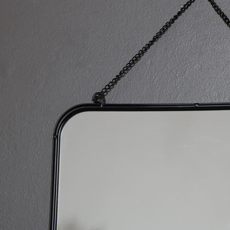 Black Metal Industrial Styled Wall Mirror