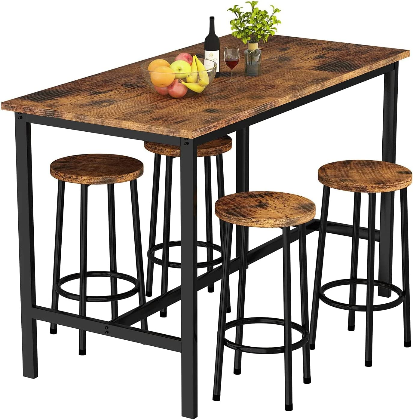 Copenhae Industrial Bar Table and Chairs Set