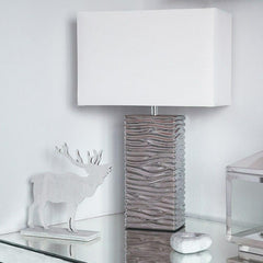 Silver Ceramic Textured Lamp