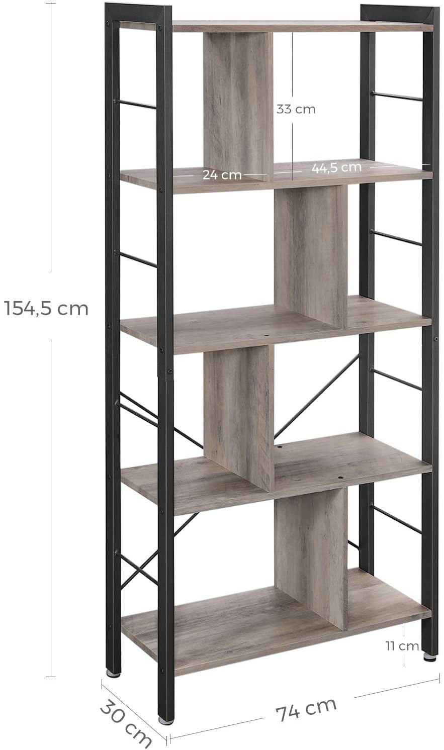 Industrial Greige Bookcase