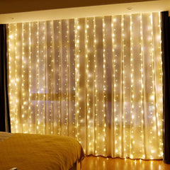 Curtain-LED-String-Lights-3x1m-Warm-Light-Remote-Control-Bedroom-Holiday-Wedding-Christmas