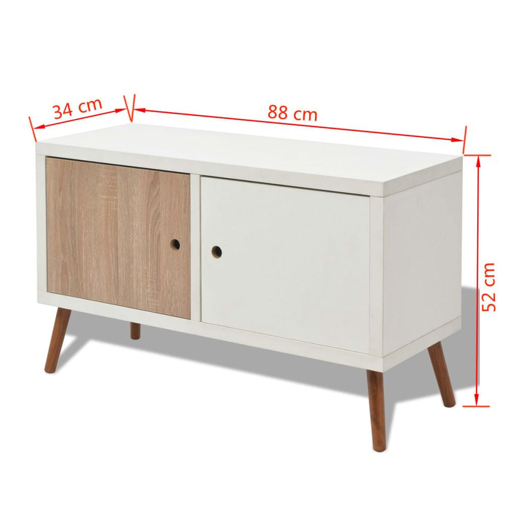 White TV Cabinet with 2 Doors