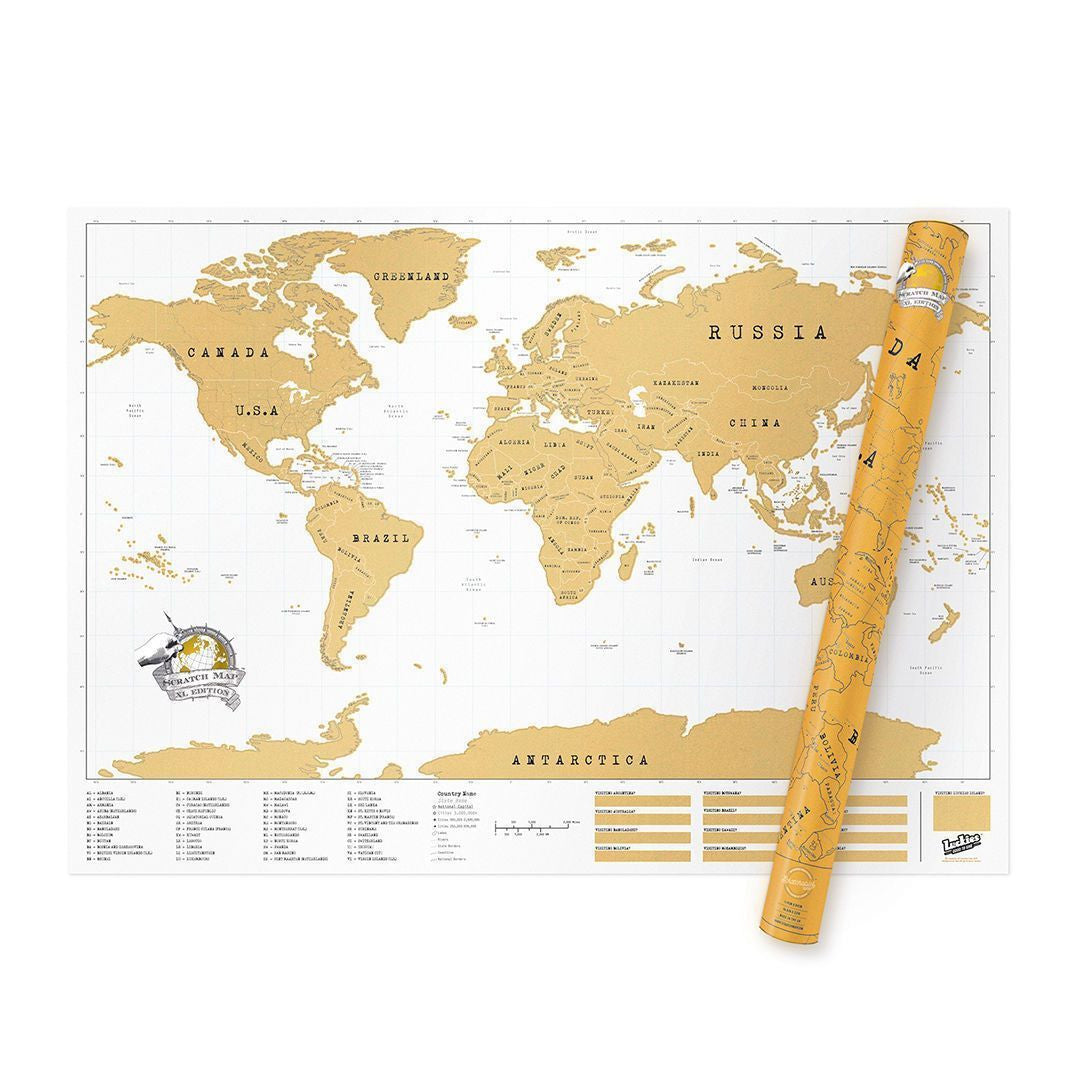 Large Scratch Off World Map Poster