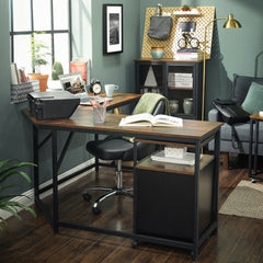 Rustic L-Shaped Corner Desk