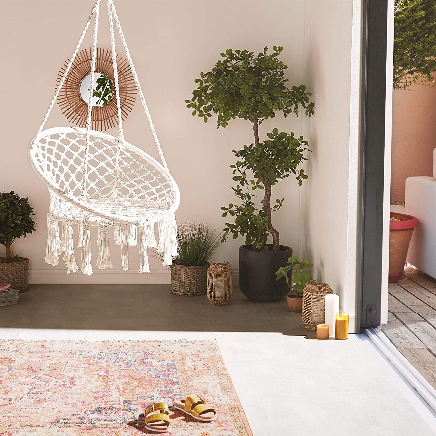 Bohemian Cream Hanging Chair