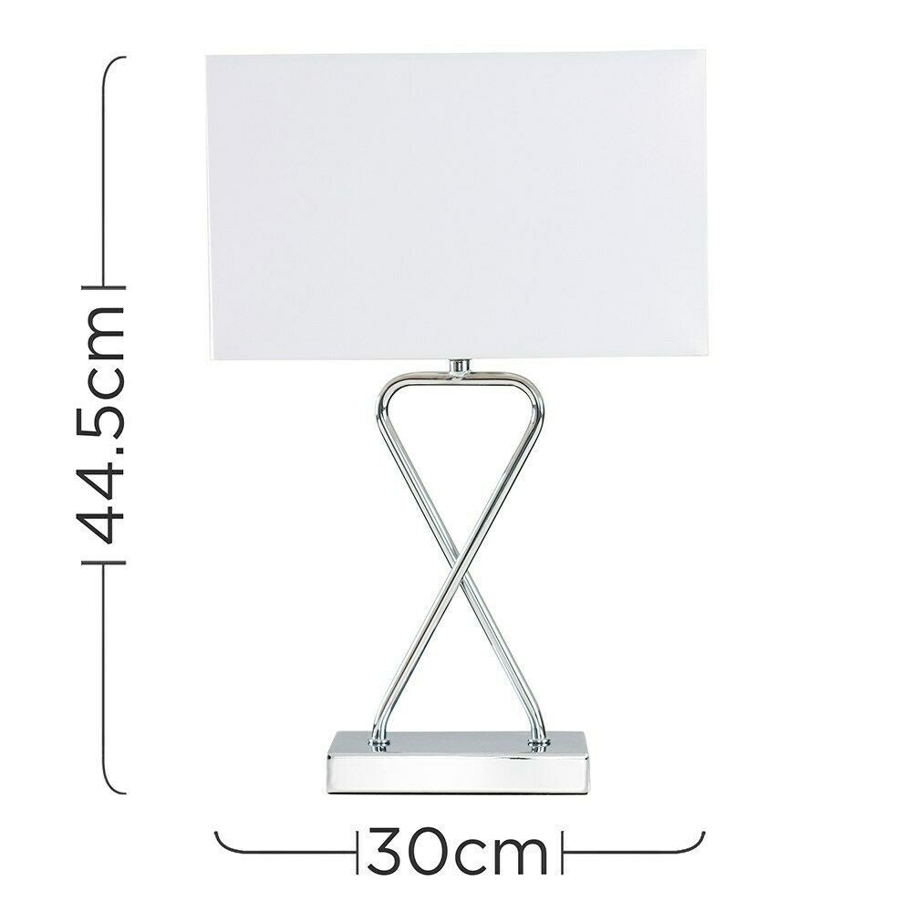 Cotton Chrome Table Lamp