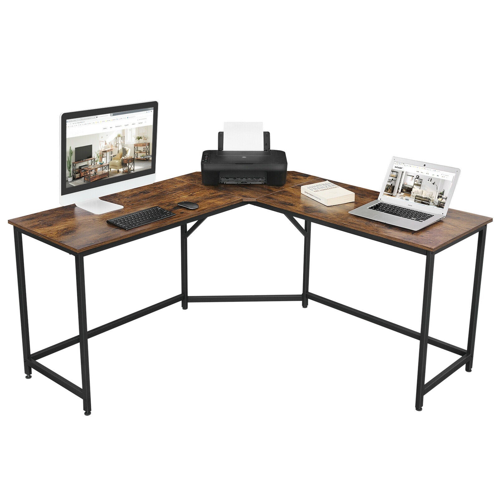 Rustic L-Shaped Corner Desk