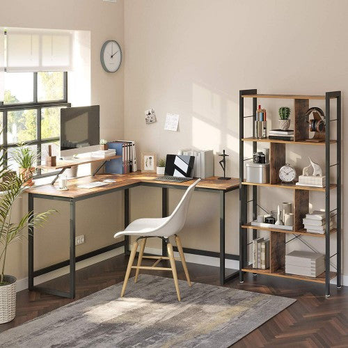 Rustic Office Desk with Computer Stand