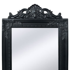 Free-Standing Black Baroque Style Mirror - 160 x 40 cm