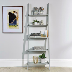 Grey 5 Tier Ladder Shelves