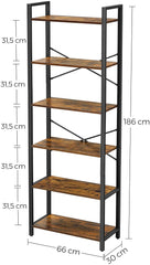 Rustic Cross 6 Tier Bookshelf