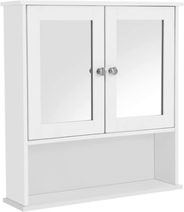 White Double Door Mirror Cabinet