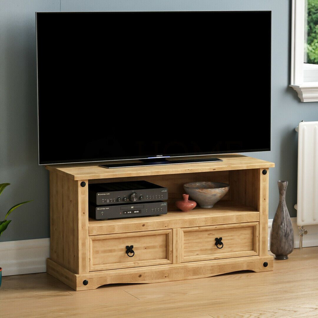 Solid Pine Wood TV Unit