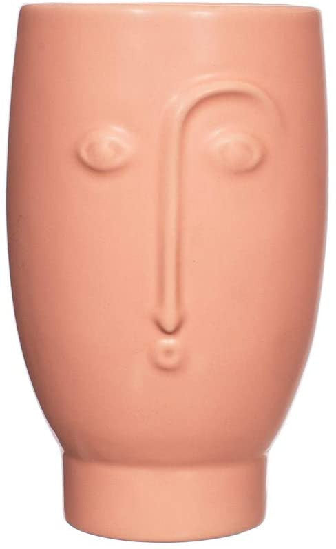 Face Vase Matt Pink