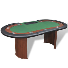 10-Player Poker Table with Dealer Area & Chip Tray