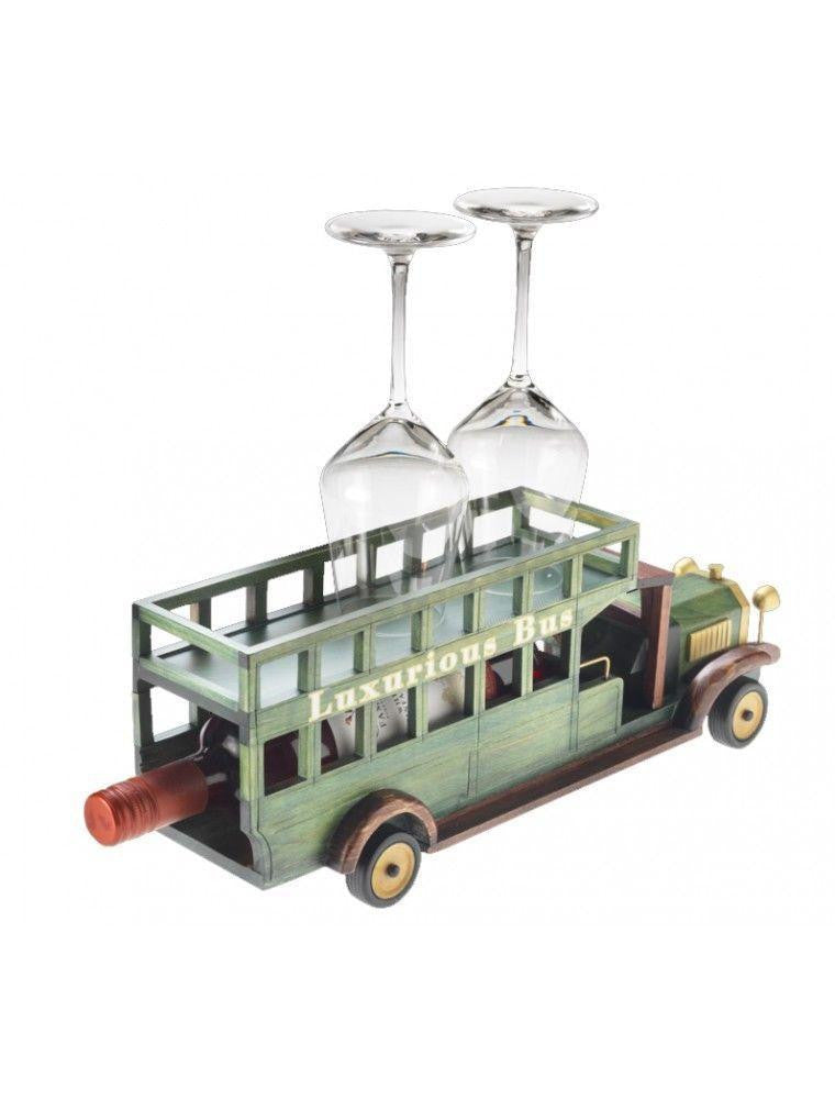 Luxurious Bus Wine Bottle & Glass Holder