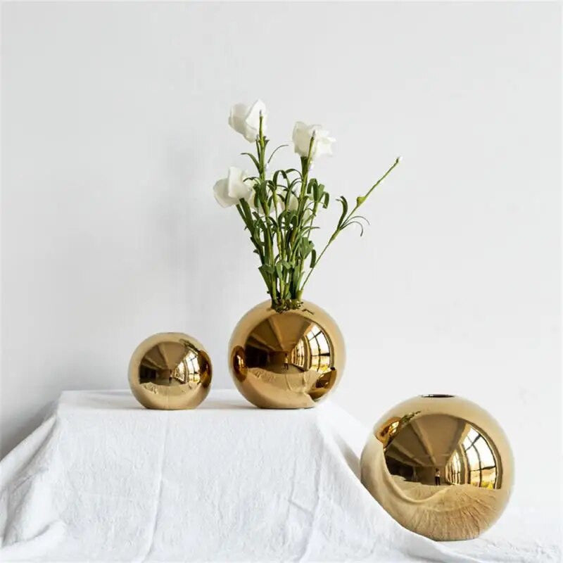 Golden Sphere Vase