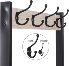 Greige Freestanding Coat Rack with Hooks