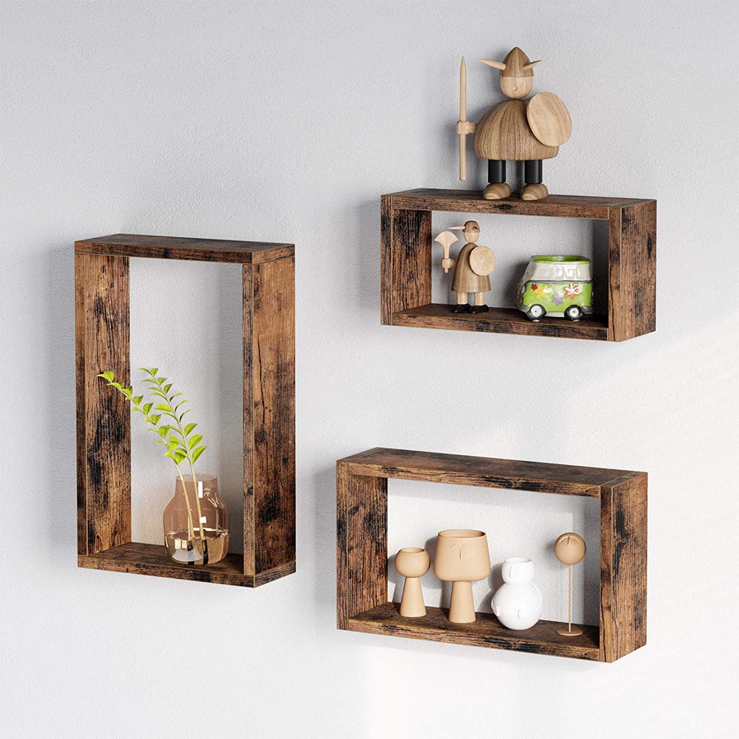 Set of 3 Rustic Floating Shelves