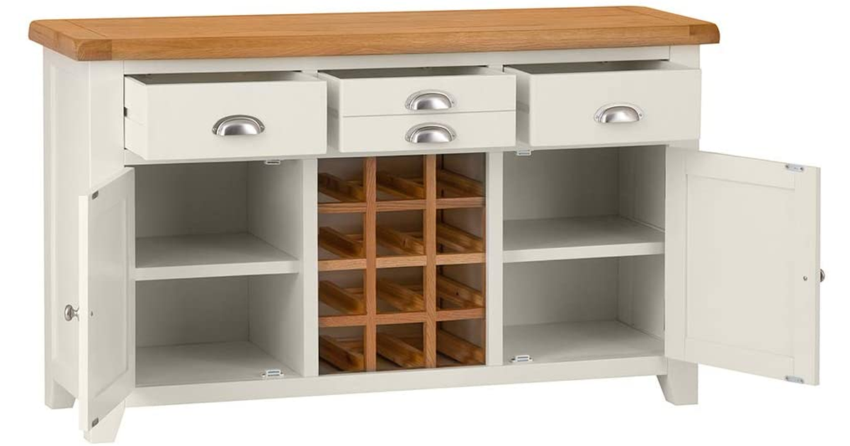 Ivory Oak Cambridge Console & Wine Rack