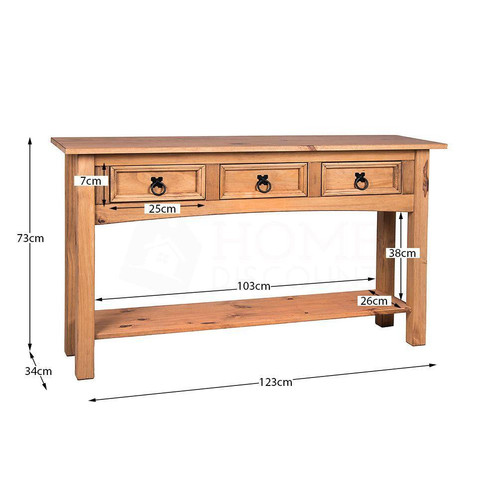 Tripe Solid Pine Wood Console Table