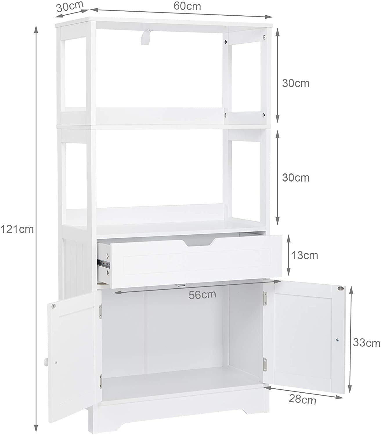 White Bathroom Storage Cabinet