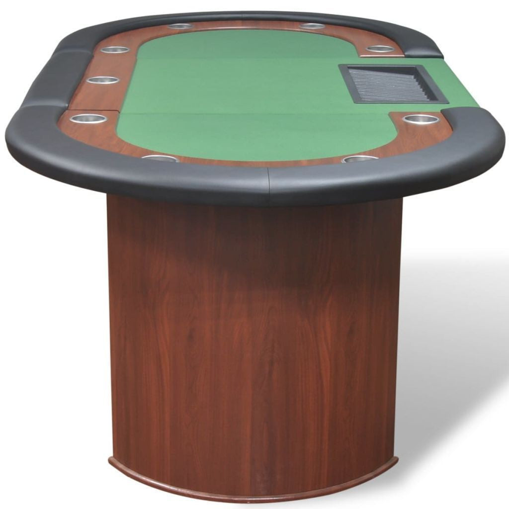 10-Player Poker Table with Dealer Area & Chip Tray