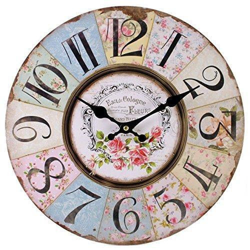 Retro Floral Wall Clock