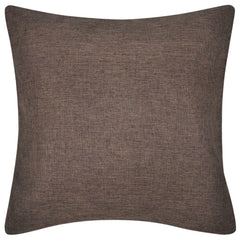 4 Brown Linen-look Cushion Covers 80 x 80 cm