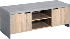 Double Drawer Grey Stone Wooden TV Cabinet