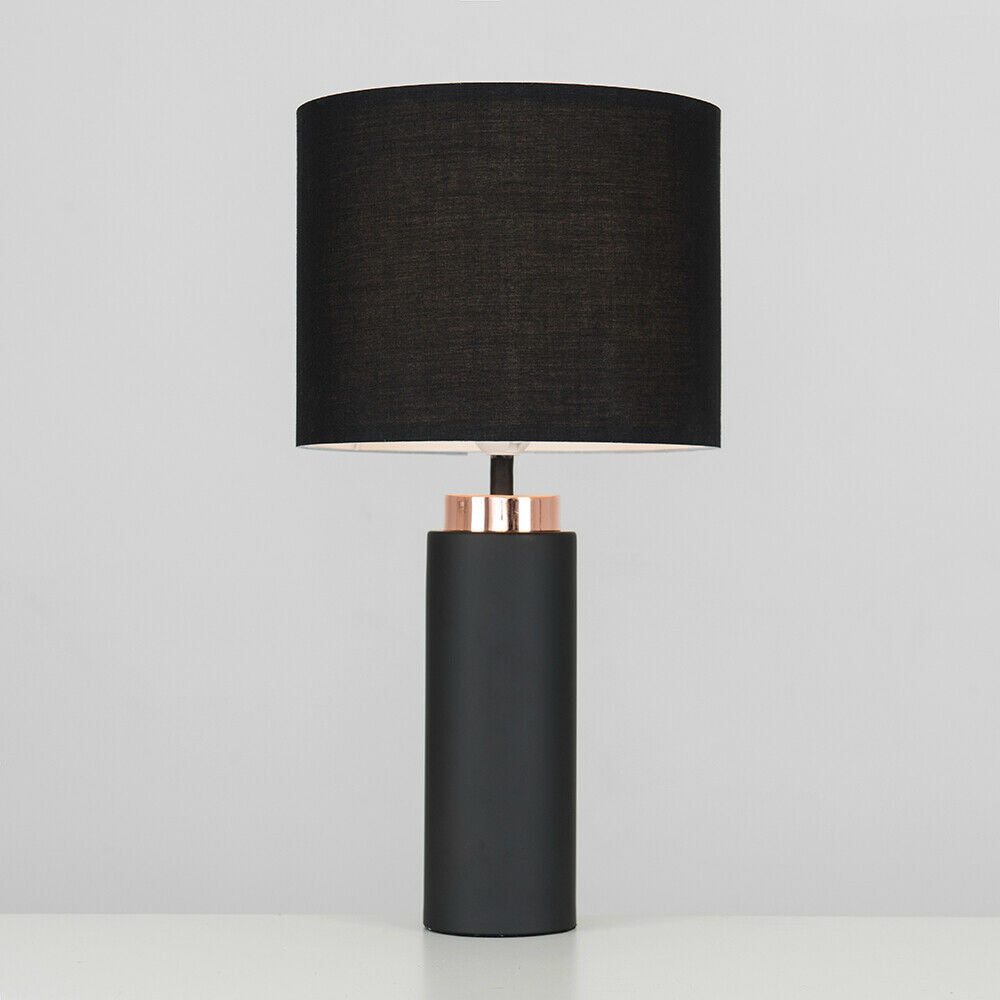 Matt Black & Copper Contemporary Table Lamp