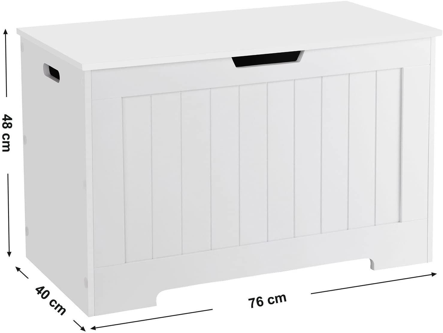 White Lined Storage Chest