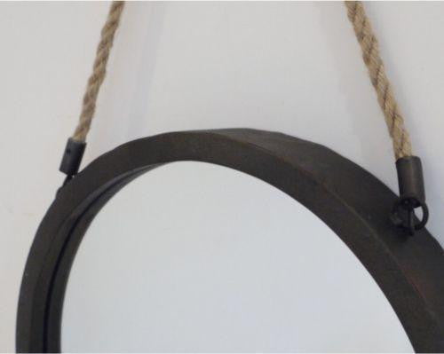 Rope Hanging Oval Wall Mirror