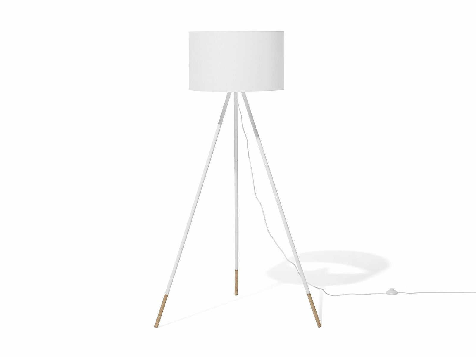 White Fabric Tripod Floor Lamp