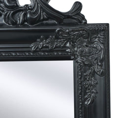 Free-Standing Black Baroque Style Mirror - 160 x 40 cm