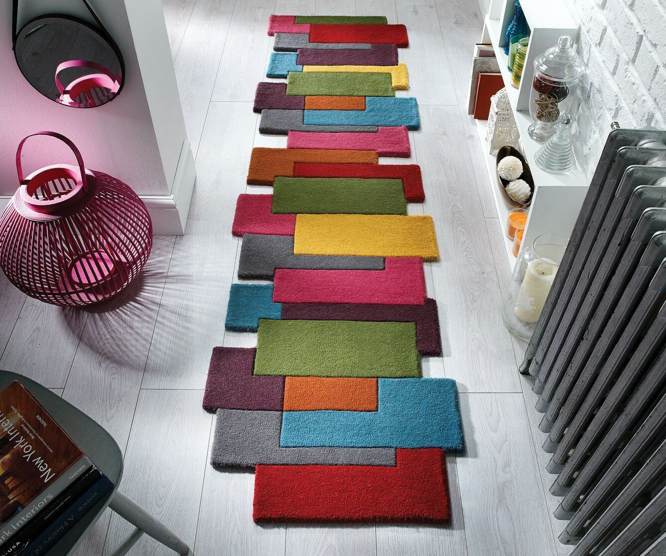 Multi Coloured Abstract Collage Rug